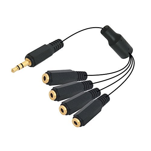 MX 3.5 mm Stereo Headphone Splitter – Gold‑Plated Plug with Dual‑Shielded Cable, 1 Male to 4 Female Splitter, 20 cm - Image 5