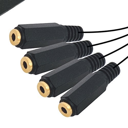 MX 3.5 mm Stereo Headphone Splitter – Gold‑Plated Plug with Dual‑Shielded Cable, 1 Male to 4 Female Splitter, 20 cm - Image 3