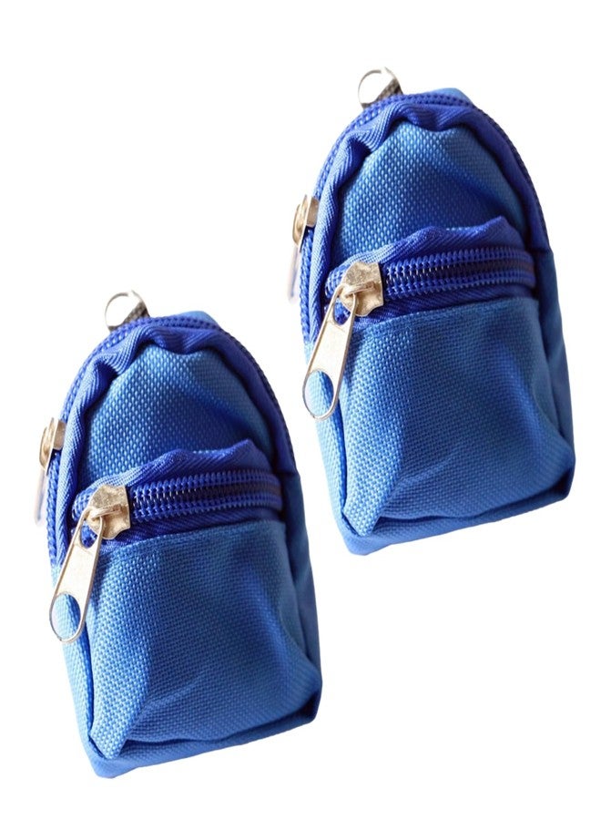 SelHeng 2Pcs Blue Mini Doll Backpack School Bag Model Dollhouse School Accessory for 1/6 Scale Dollhouse Décor,Simulation Mini Bag Model, Accessories - Image 1