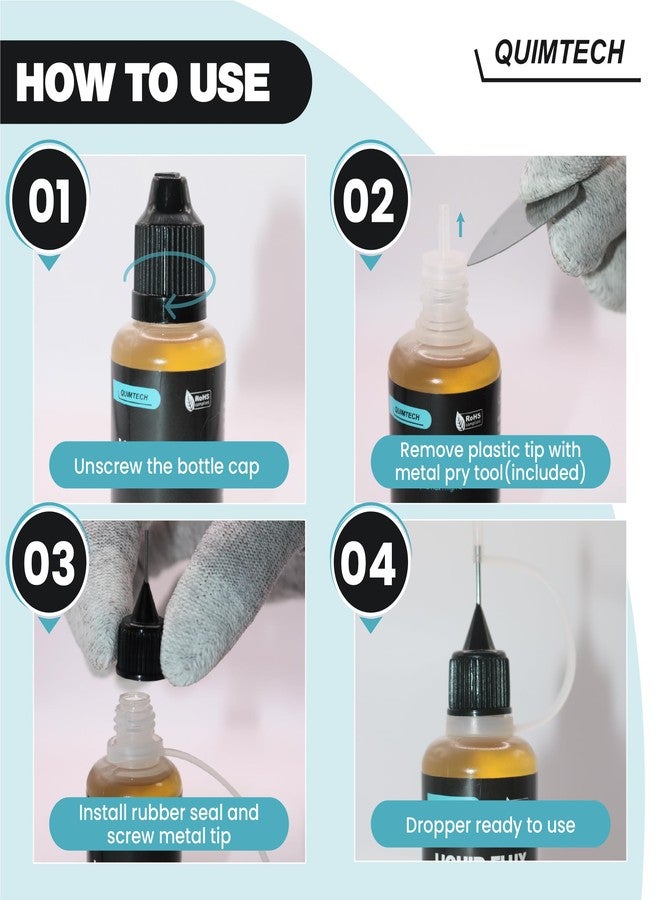 QUIMTECH Liquid Solder Flux (30 ml) I Liquid Solder Flux I Soldering Flux I Electrical Solder I No Clean Liquid Flux I Rosin Flux I Soldering Flux for Electronics I Lead Free Liquid Solder I - Image 2