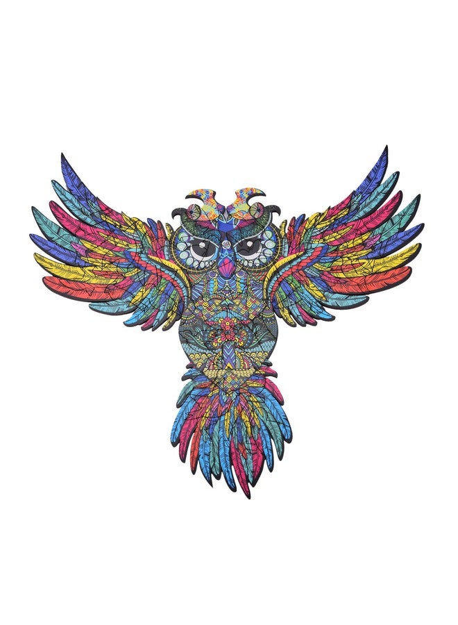 Webby Colourful Jigsaw Puzzle, Beautiful Unique Family Animal Shape Jigsaw Puzzle, Best Gift for Adults and Kids, Owl Shaped Puzzle with Tray (28×24) cm, 100 Pcs - Image 2