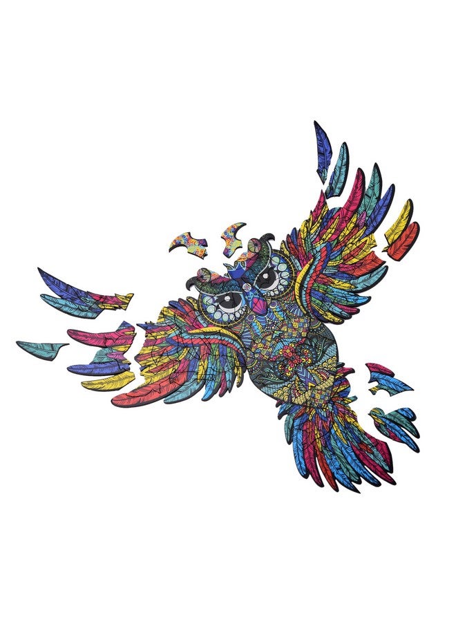 Webby Colourful Jigsaw Puzzle, Beautiful Unique Family Animal Shape Jigsaw Puzzle, Best Gift for Adults and Kids, Owl Shaped Puzzle with Tray (28×24) cm, 100 Pcs - Image 3