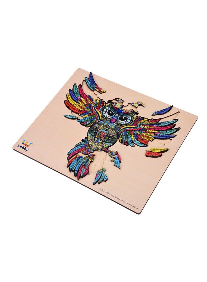 Webby Colourful Jigsaw Puzzle, Beautiful Unique Family Animal Shape Jigsaw Puzzle, Best Gift for Adults and Kids, Owl Shaped Puzzle with Tray (28×24) cm, 100 Pcs - Image 4