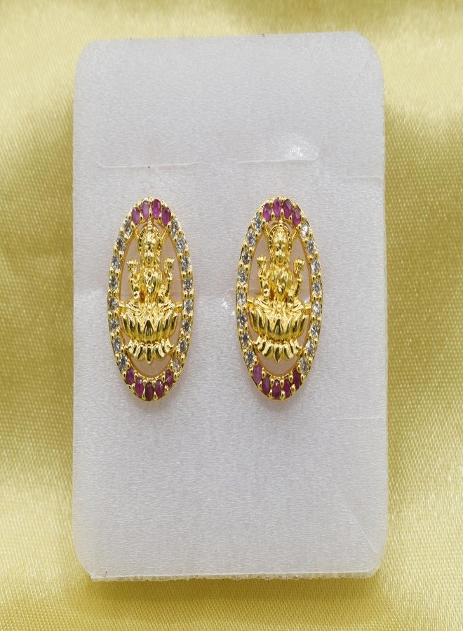 أقراط GVG Laxmi المرصعة للنساء 2BB-402-R - Image 3