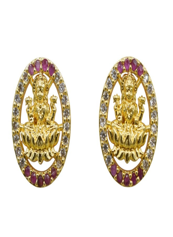 أقراط GVG Laxmi المرصعة للنساء 2BB-402-R - Image 1