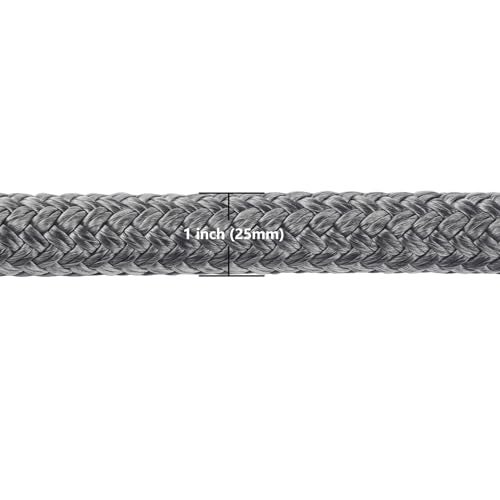 Ucreative 1" x 30' Kinetic Recovery & Tow Rope Kit Max 48,000 lbs Breaking Strength with 2PCS Synthetic Soft Shackles for Off-Road Vehicle 4WD Pick Up Truck SUV (Gray) - Image 3