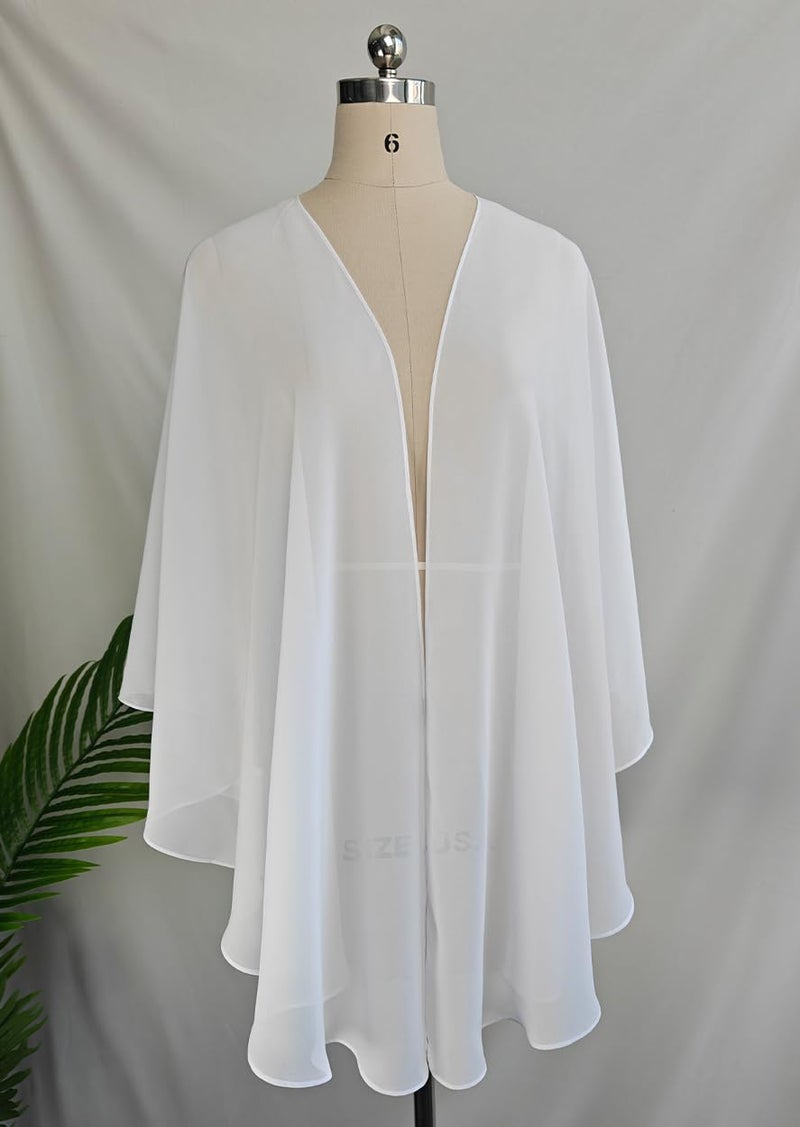 BEAUTELICATE Chiffon Shawl Bridal Wedding Wrap Long Evening Scarves Scarf Ivory - Image 4