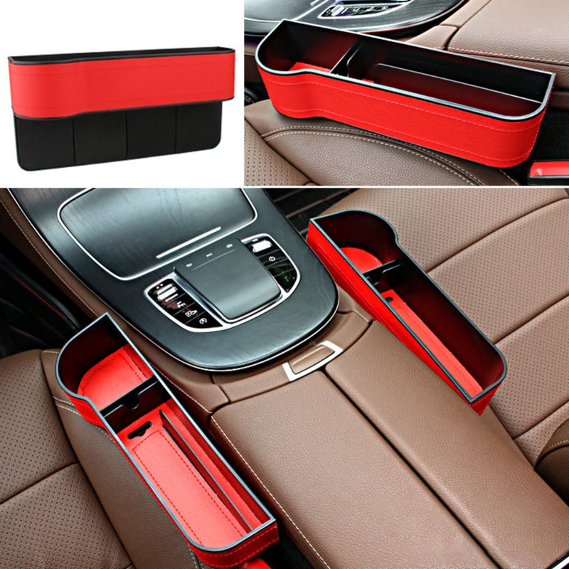Car Seat Gap Organizer: 2 Pcs Brown ABS Material - Anti-slip Abrasion-resistant Front Seat Car Organizer for Car Front Seat Storage, Drivers & Daily Commuters - Image 5