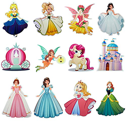 FI - FLICK IN 50 pcs Happy 2nd Birthday Decoration Kit for Girls Car Castle Cutouts Princess Sash Led Light Princess Birthday Decoration Number 2 Foil Balloon (Pack of 50, Pink) - Image 4
