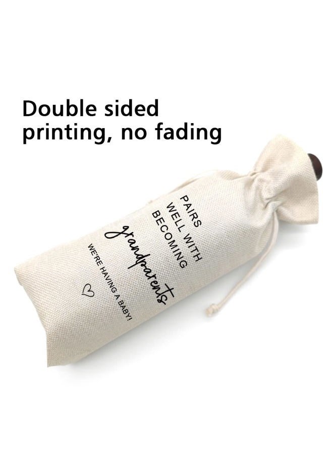 Socive Pregnancy Announcement Wine Bag, Baby Announcement Wine Bags, Pairs Well With Becoming Grandparents Congratulations, Gift for New Grandpa Grandma New Baby - Grandparents Gift - Image 3