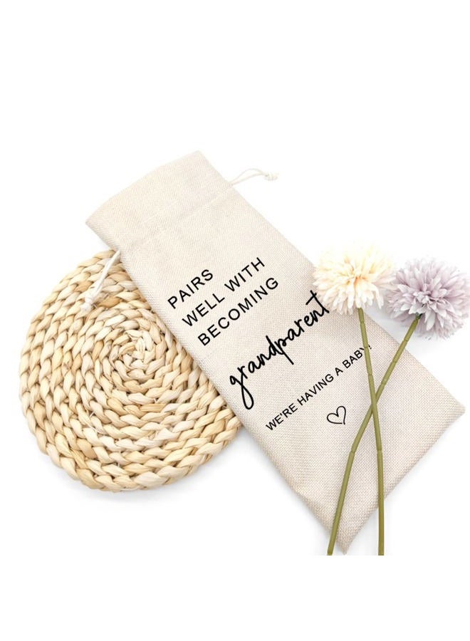 Socive Pregnancy Announcement Wine Bag, Baby Announcement Wine Bags, Pairs Well With Becoming Grandparents Congratulations, Gift for New Grandpa Grandma New Baby - Grandparents Gift - Image 5