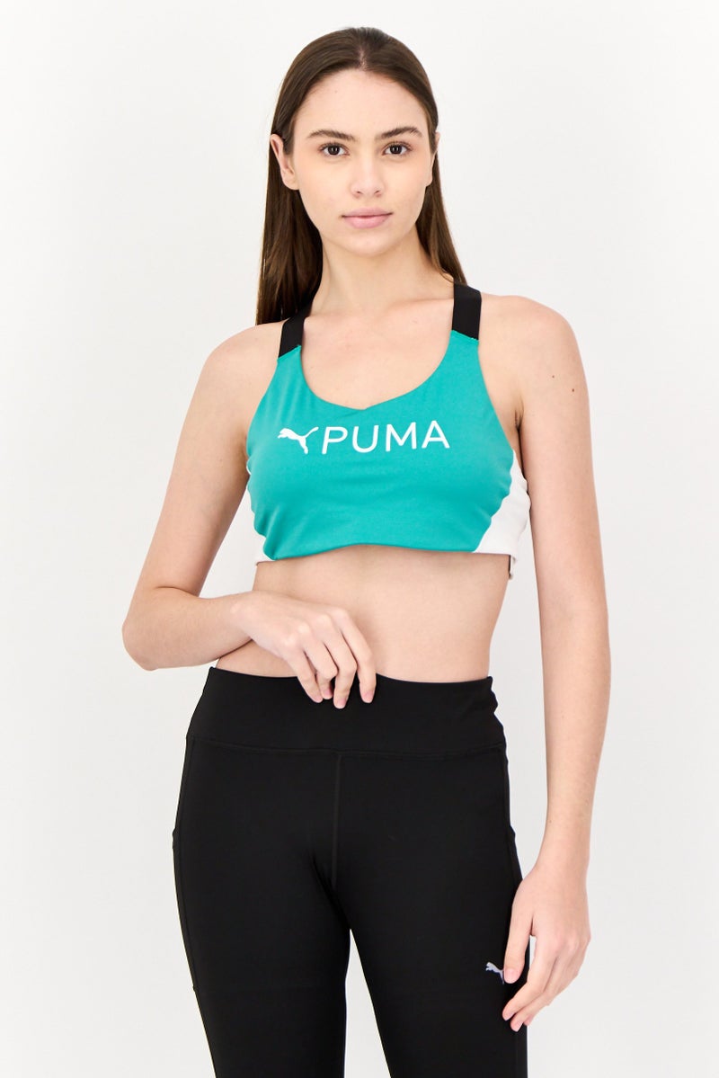 PUMA Women Padded Brand Logo Outdoor Bra, Multicolor - Image 1