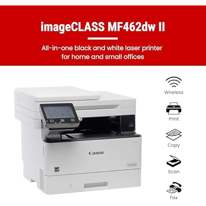 IMAGECLASS MF462DW II WIRELESS LASER PRINTER FOR DUPLEX PRINTING, WHITE - HOME OFFICE, SMALL OFFICE PRINTER WITH PRINT/COPY/SCAN/FAX, EXPANDABLE PAPER SPACE AND 3 YEAR LIMITED WARRANTY, 37 PPM - Image 3