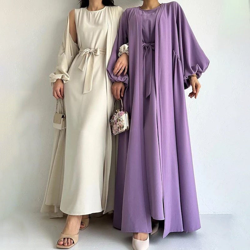 MSL39 Elegant Abaya Set — Open Front Design — Ramadan Collection - Image 1