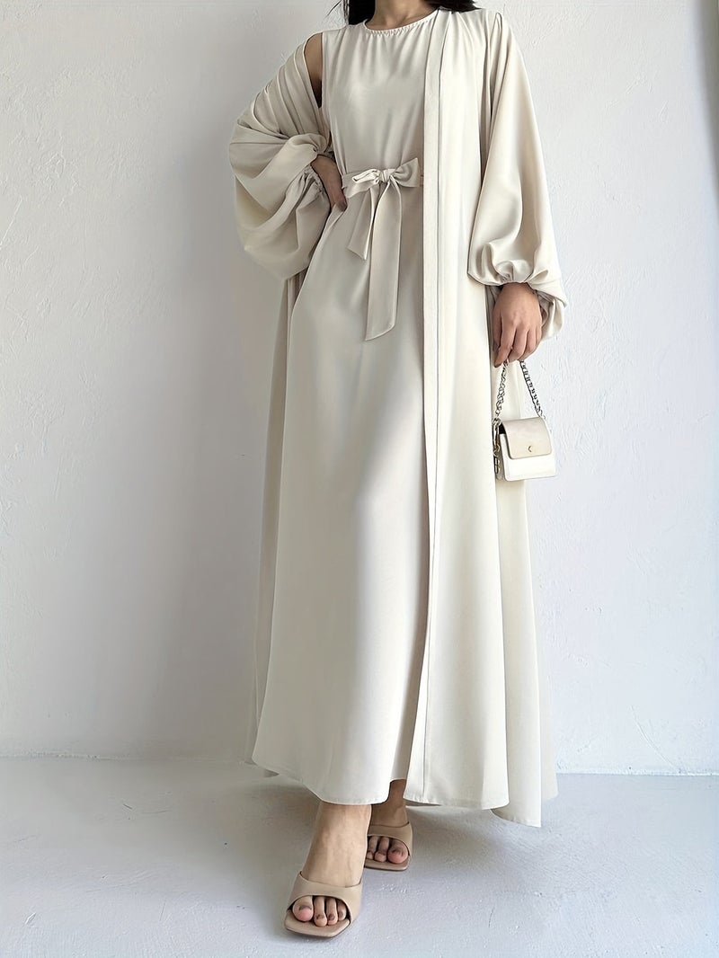 MSL39 Elegant Abaya Set — Open Front Design — Ramadan Collection - Image 2