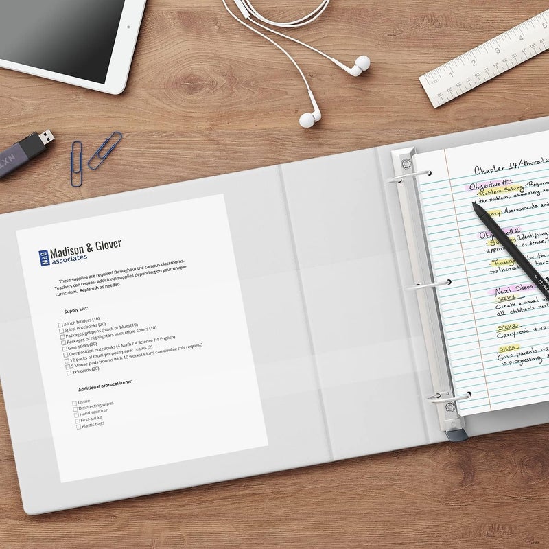 Staples Heavy Duty 5-Inch 3-Ring View Binder White - Image 5