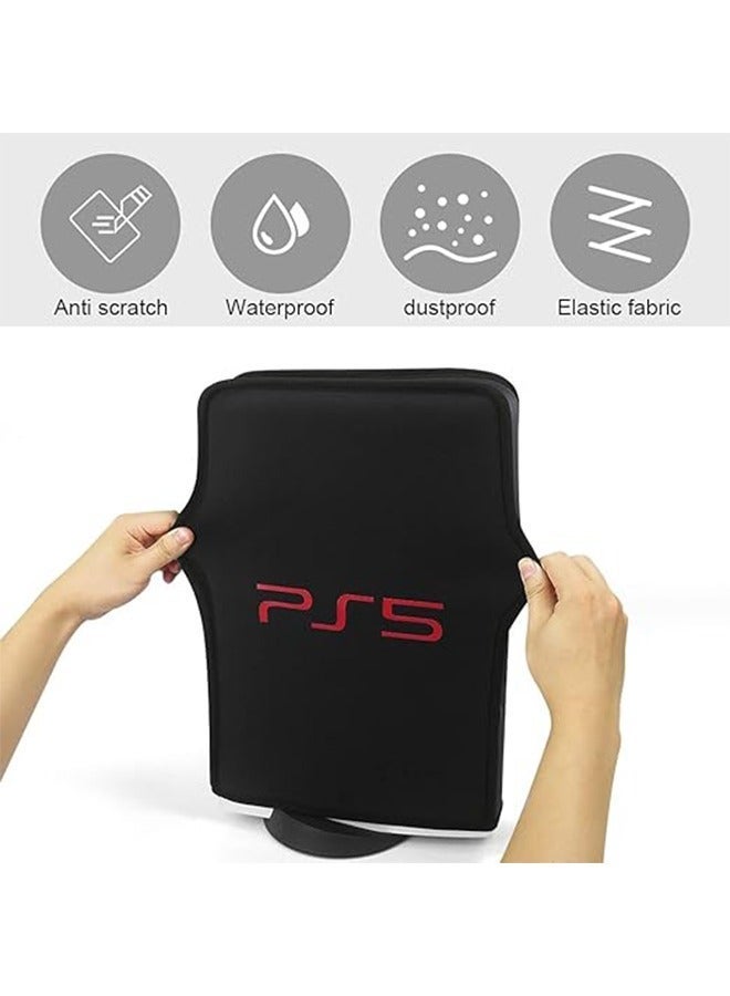غطاء حماية من الغبار لوحدة تحكم الألعاب PS5، غطاء مقاوم للغبار لوحدة تحكم الألعاب PS5، غطاء مضاد للخدش وقابل للغسل من النايلون لملحقات PS5 الإصدار الرقمي وإصدار القرص (أسود) - Image 2