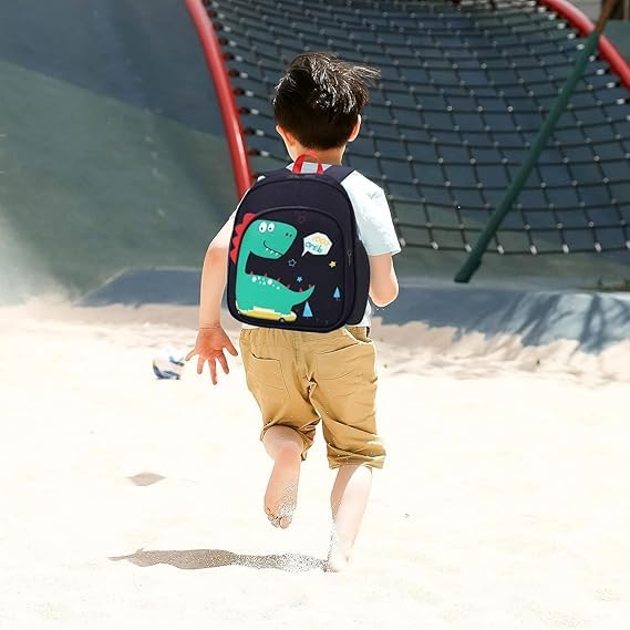 Frantic Polyester Waterproof 26 L School Backpack Daypack Picnic Bag For Boys & Girls(Blue_Cool_Dino) - Image 4