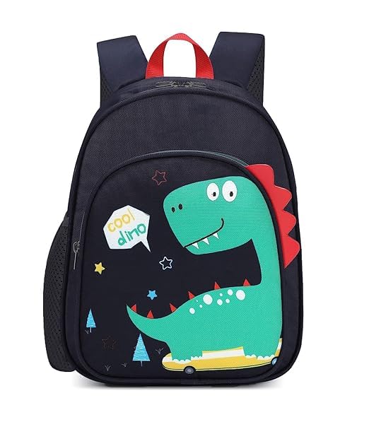 Frantic Polyester Waterproof 26 L School Backpack Daypack Picnic Bag For Boys & Girls(Blue_Cool_Dino) - Image 1