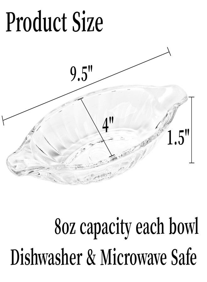 Goaste 8 Pack Banana Split Bowls Set, 8 oz Glass Ice Cream Dishes, Clear Banana Split Boats, Transparent Serving Plates for Fruits, Yogurt, Ice Cream, Brownies, Snack, Salad, Grapes - Image 2
