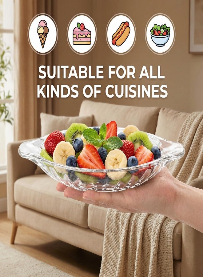 Goaste 8 Pack Banana Split Bowls Set, 8 oz Glass Ice Cream Dishes, Clear Banana Split Boats, Transparent Serving Plates for Fruits, Yogurt, Ice Cream, Brownies, Snack, Salad, Grapes - Image 5