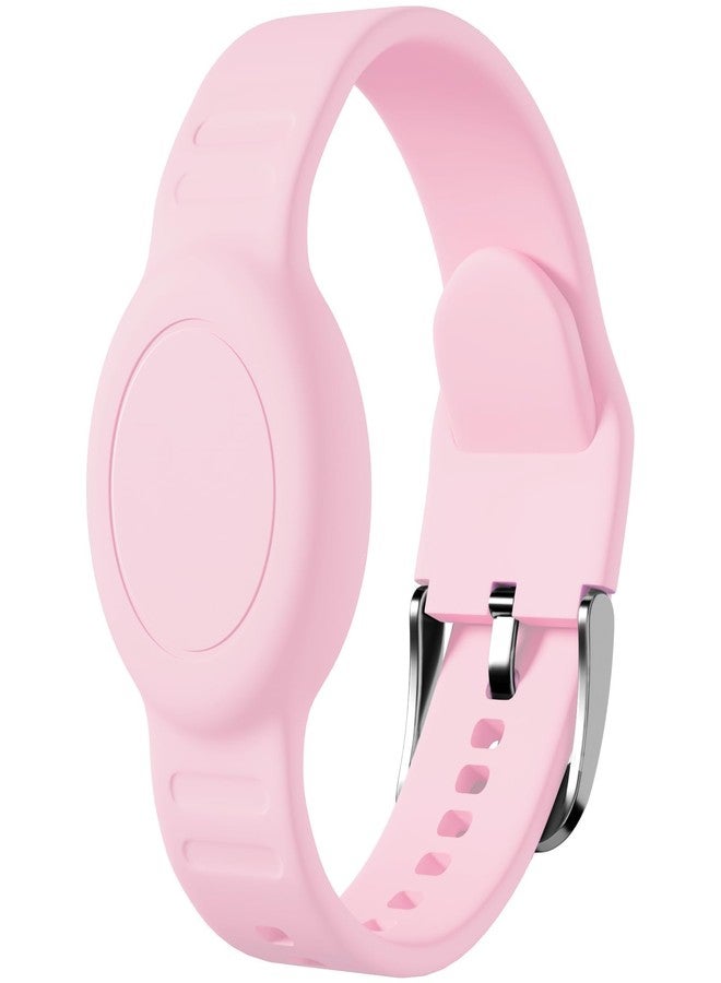 Foweroty 1|2 Pack Bracelet for AirTag 2nd Gen (2026) & 1st for Kids, Waterproof for air tagholder with Soft Silicone Anti-Lost Hidden Wristband Accessories Watch Band for Child, Light Pink - Image 1
