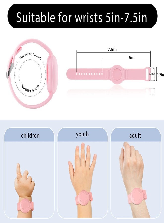 Foweroty 1|2 Pack Bracelet for AirTag 2nd Gen (2026) & 1st for Kids, Waterproof for air tagholder with Soft Silicone Anti-Lost Hidden Wristband Accessories Watch Band for Child, Light Pink - Image 3