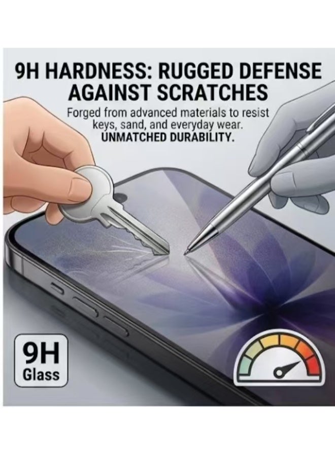 Captaintech Suitable for iPhone 17 screen protector, high-quality 9H tempered glass, shatterproof and scratch resistant, high-definition transparent - Image 5