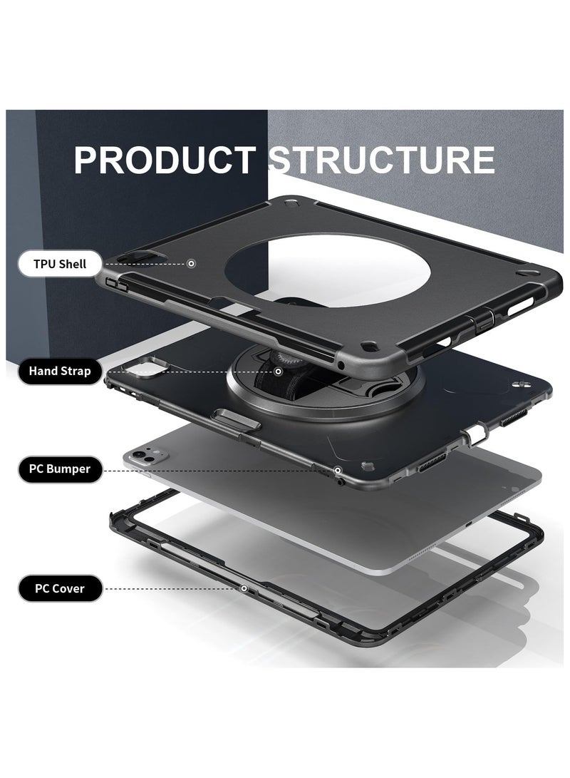 General Tablet Case Compatible with IPad Pro 13 Inch 2024 (M4, 7th Gen),Military Grade Heavy Duty Shockproof Cover with Pen Slot/Shoulder Strap,Multi-view Bracket  - Image 4