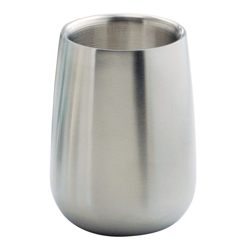 InterDesign iDesign Nogu Metal Tumbler Cup, Holder for Makeup Brushes, Toothbrushes, Glasses, Brushes on Bathroom, Vanity Countertops, College Dorm, Bedroom Desks, 3.25" x 3.25" x 4" - Brushed Stainless Steel - Image 5