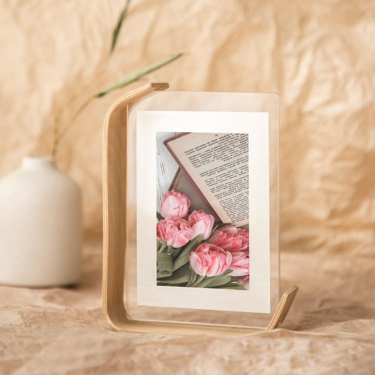 Transparent Double-Sided Acrylic Po Frame Table Personalized Po Frame 6Inch Cute Ins Po Small Ornaments Engraved Logo - Image 2