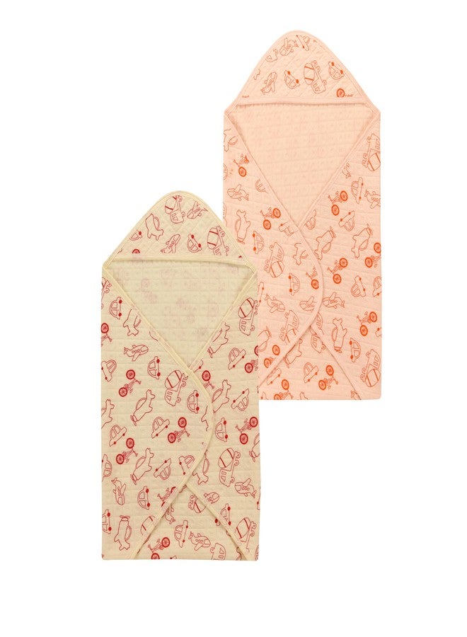 Dikary Hooded Baby Towel - Premium Soft Baby Bath Towel for Bathtub for Newborn, Infant - Ultra Absorbent, Natural Baby Stuff Towel for Boy and Girl (Peach Yellow) - Image 1
