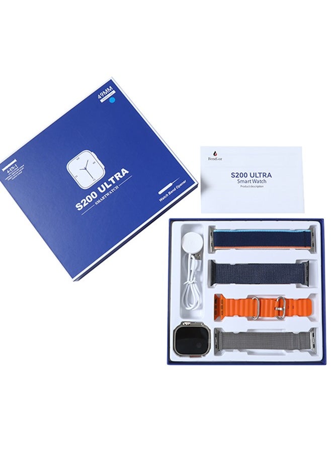 S200 Bluetooth Full Touch Call multifunction Smartwatch With Replaceable Strap Blue
