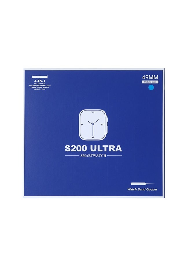 S200 Bluetooth Full Touch Call multifunction Smartwatch With Replaceable Strap Blue