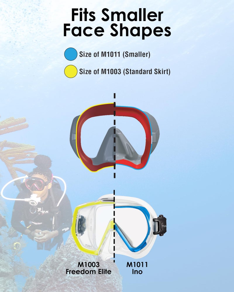 TUSA M-1011S Ino Pro Scuba Diving Mask, Black/Black - Image 2
