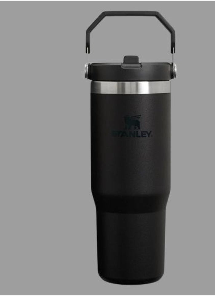 Stanley - IceFlow Stainless Steel Tumbler 30oz - Leak-Resistant, Vacuum Insulated Water Bottle with Straw - Keeps Drinks Cold for 12 Hours or Iced for 2 Days - Ideal for Home, Office, or Travel - Black - Image 1
