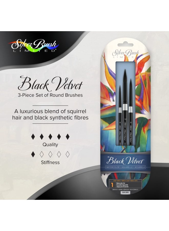 Silver Brush Limited Silver Brush Black Velvet Watercolour Brush Set Multi-Colour 27.94 X 6.98 X 1.65 Cm  - Image 2