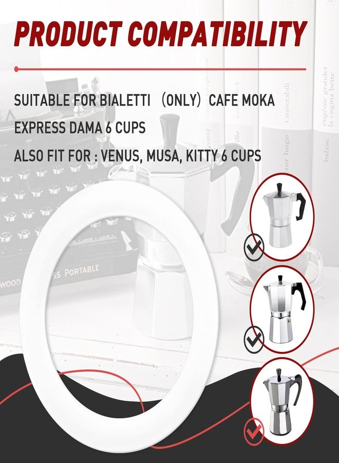 FixlyFido 6 Pcs Gasket Seal Rings for Bialetti Moka Express Dama 6 Cups - Spare Food Grade Silicone Sealing Rings for Aluminium Stovetop Coffee Maker Pots (Better Than Rubber) - Image 4