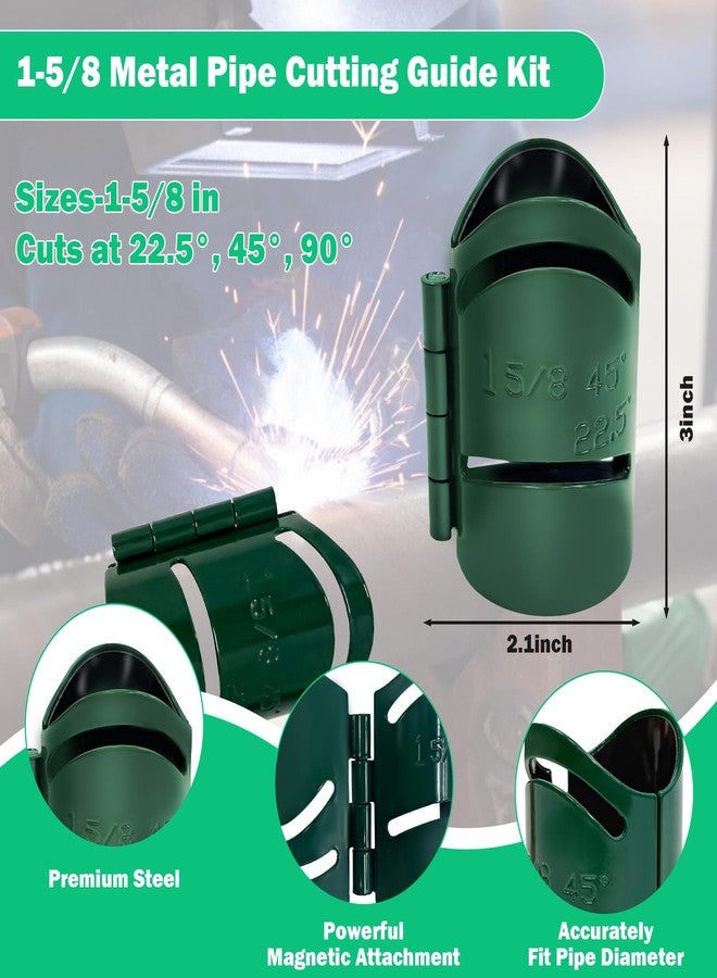 WPL Metal Pipe Cutting Guide Kit 1-5/8 in, Pipe Saddle Template Cutting Guide，Pipe Cutting Guide Tool，High-Precision Cross，Saddle Cuts at 22.5°, 45°, 90°（1-5/8‘’） - Image 2