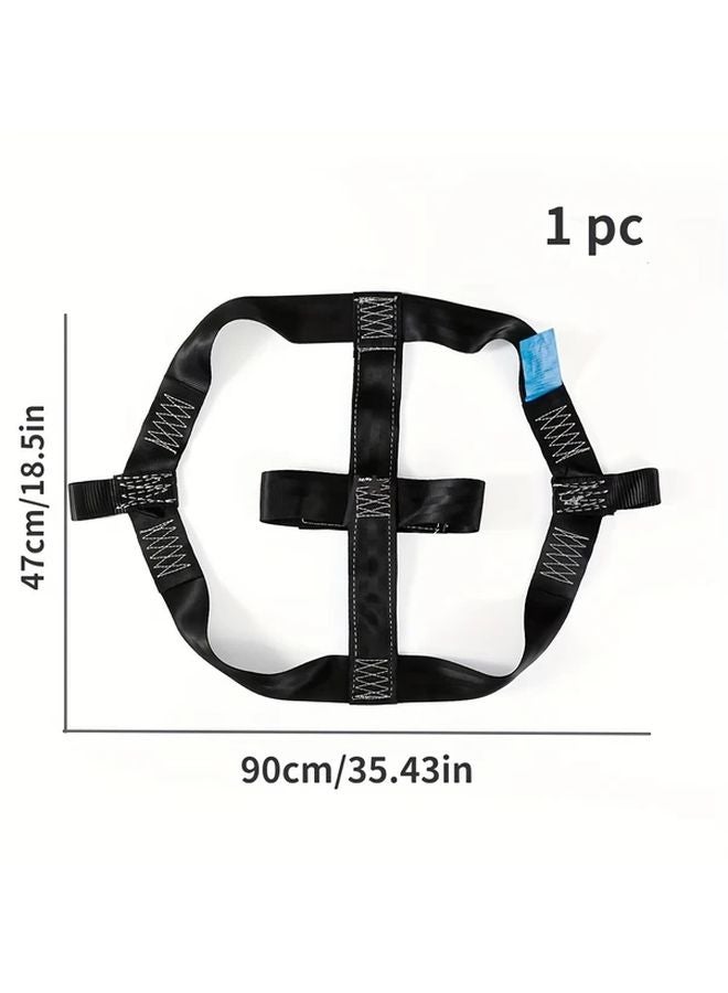 حزام إطار الدراجة النارية قابل للطي سهل التخزين متين من البوليستر تأمين عجلة خلفية مشبك أسود أحمر أداة تركيب حافة الإطار 1 قطعة - Image 3