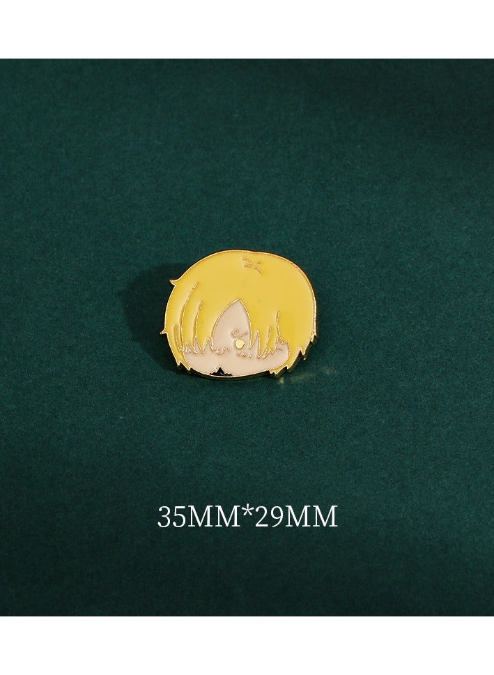 4-Piece/Set Cartoon Badges Brooches Pins Anime Cartoon Luffy Figure Enamel Pin - Image 4