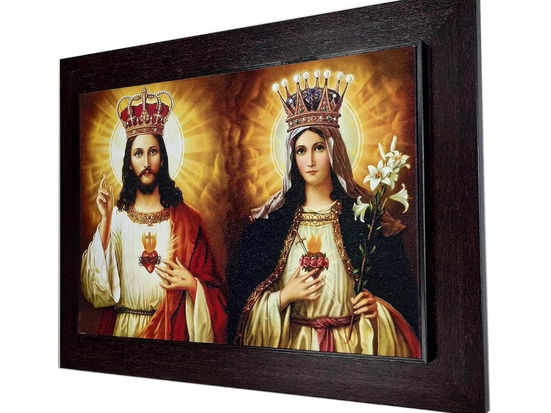 Elegance Jesus Christ and Mother Mary painting picture photo poster frame christian art for home decor living room bedroom office christmas gifts Painting Size- 20 length x 15 height inch - Image 5