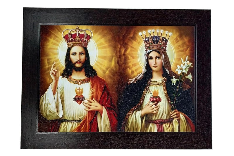 Elegance Jesus Christ and Mother Mary painting picture photo poster frame christian art for home decor living room bedroom office christmas gifts Painting Size- 20 length x 15 height inch - Image 2