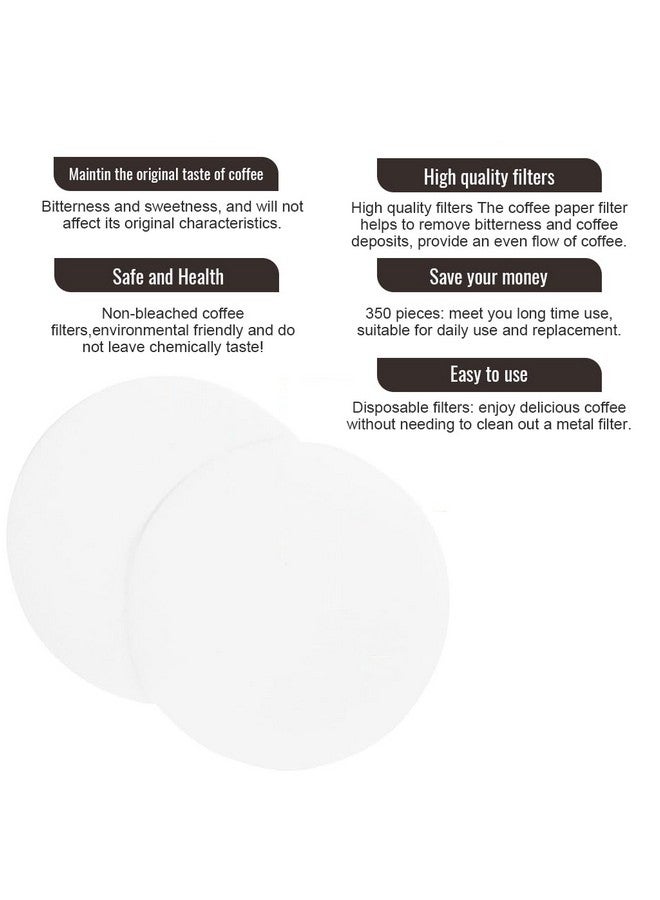 Supvox® 350 Counts Paper Filter Packs White Coffee Filter Paper Round Coffee Maker Filters Compatible with Aerobie Aeropress Coffee and Espresso Makers Disposable Coffee Filters - Image 3