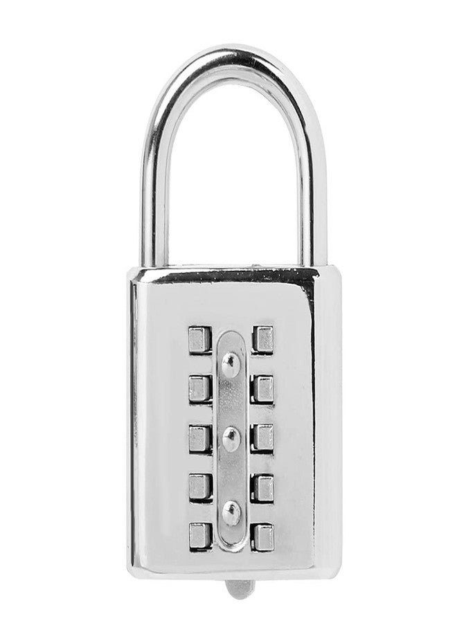 Eis Combination Lock 10 Digit Push-Button Combination Number Code Luggage Lock Padlock Door/Bag/Luggage/Gym Locker/Motorcycle Trunk/Helmet Silver | Padlock Lock for Home/Shop/Office/Store/Farmhouse - Image 2