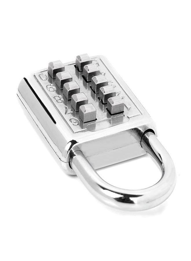 Eis Combination Lock 10 Digit Push-Button Combination Number Code Luggage Lock Padlock Door/Bag/Luggage/Gym Locker/Motorcycle Trunk/Helmet Silver | Padlock Lock for Home/Shop/Office/Store/Farmhouse - Image 4