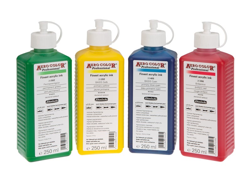 Schmincke - AERO COLOR Professional, Sepia 250 ml, 28603027, highly liquid, highly brilliant acrylic colour for acrylic painting, airbrush, mixed media, acrylic ink - Image 4