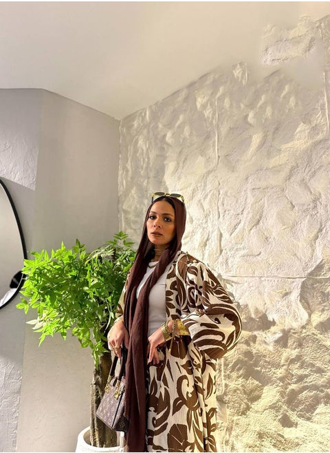 طقم كارديجان وبنطلون منقوش