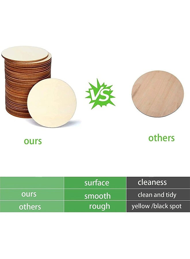 جي أس مقطعات أقراص مستديرة غير منتهية ببوصة، دوائر خشبية مستديرة فارغة للأعمال اليدوية اليدوية، الطلاء، التلوين، صناعة الواقيات، الزينة المنزلية (20 قطعة) - Image 4