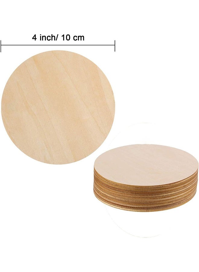 جي أس مقطعات أقراص مستديرة غير منتهية ببوصة، دوائر خشبية مستديرة فارغة للأعمال اليدوية اليدوية، الطلاء، التلوين، صناعة الواقيات، الزينة المنزلية (20 قطعة) - Image 3
